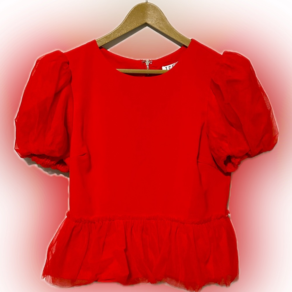 TCE Puff Sleeve Women’s Blouse-Size Large - Picture 2 of 4